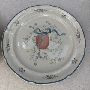 Vintage 1980s‎ International China Japan Geese Stoneware Dinner Plates Set of 2